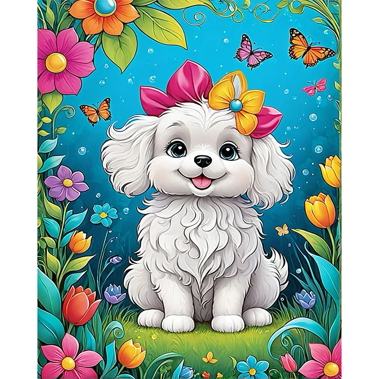 【Yishu Brand】Cute Dog 11CT Stamped Cross Stitch 40*50CM
