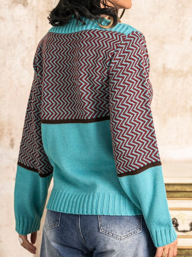Shift Long Sleeve Ombre/tie-Dye Knitted Sweater