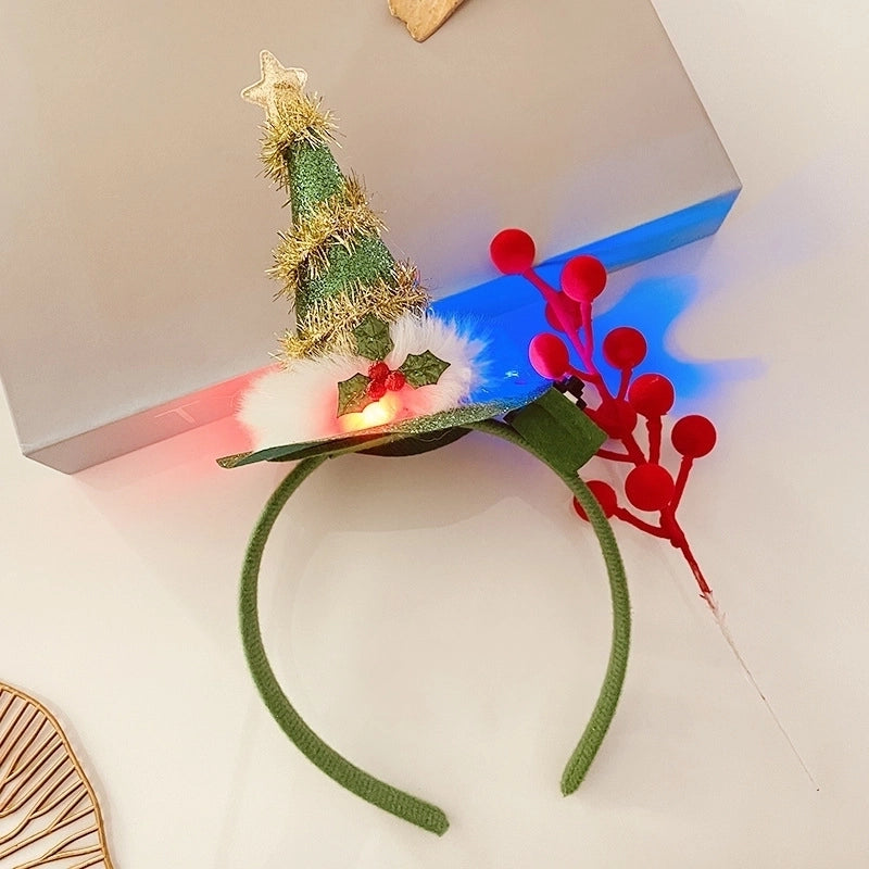 Christmas IG Style Women’s Christmas Hat Christmas Tree Letter Sequin Hair Clip Hair Band