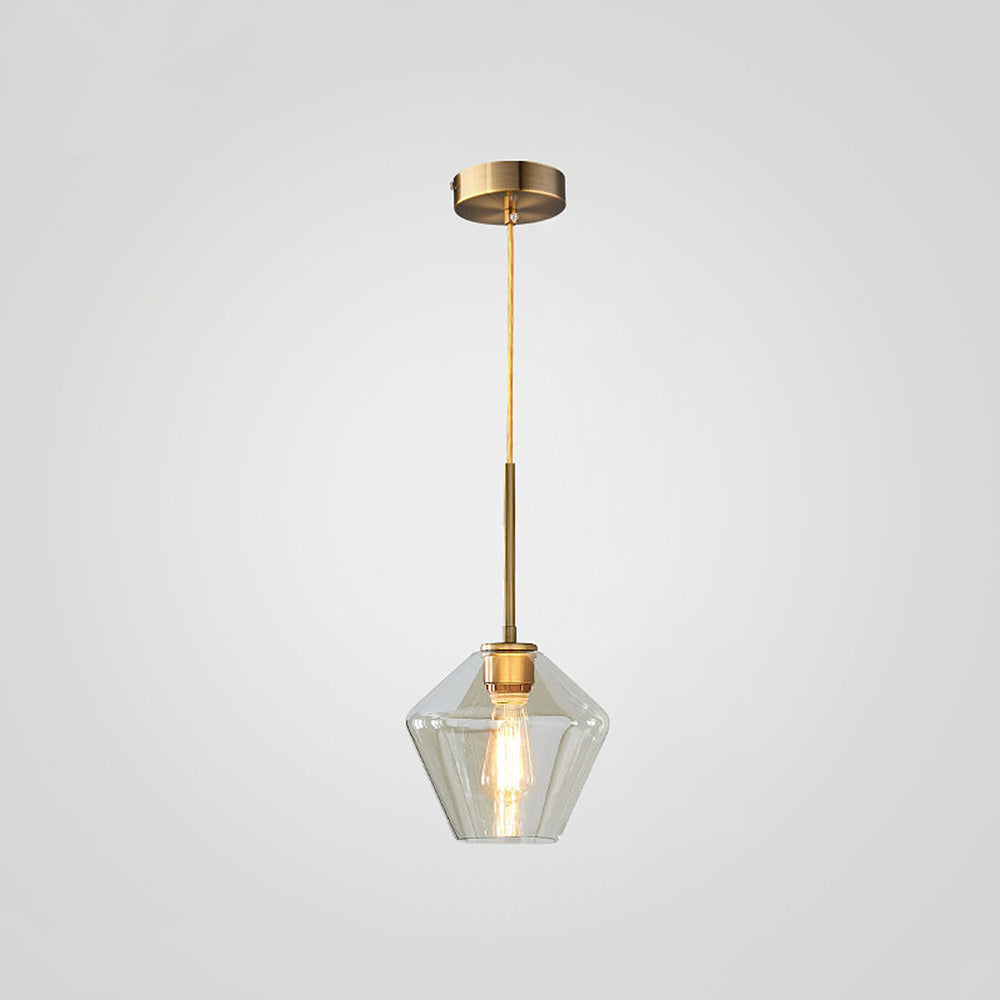 Industrial Clear Glass Shade Rod Pendant Light