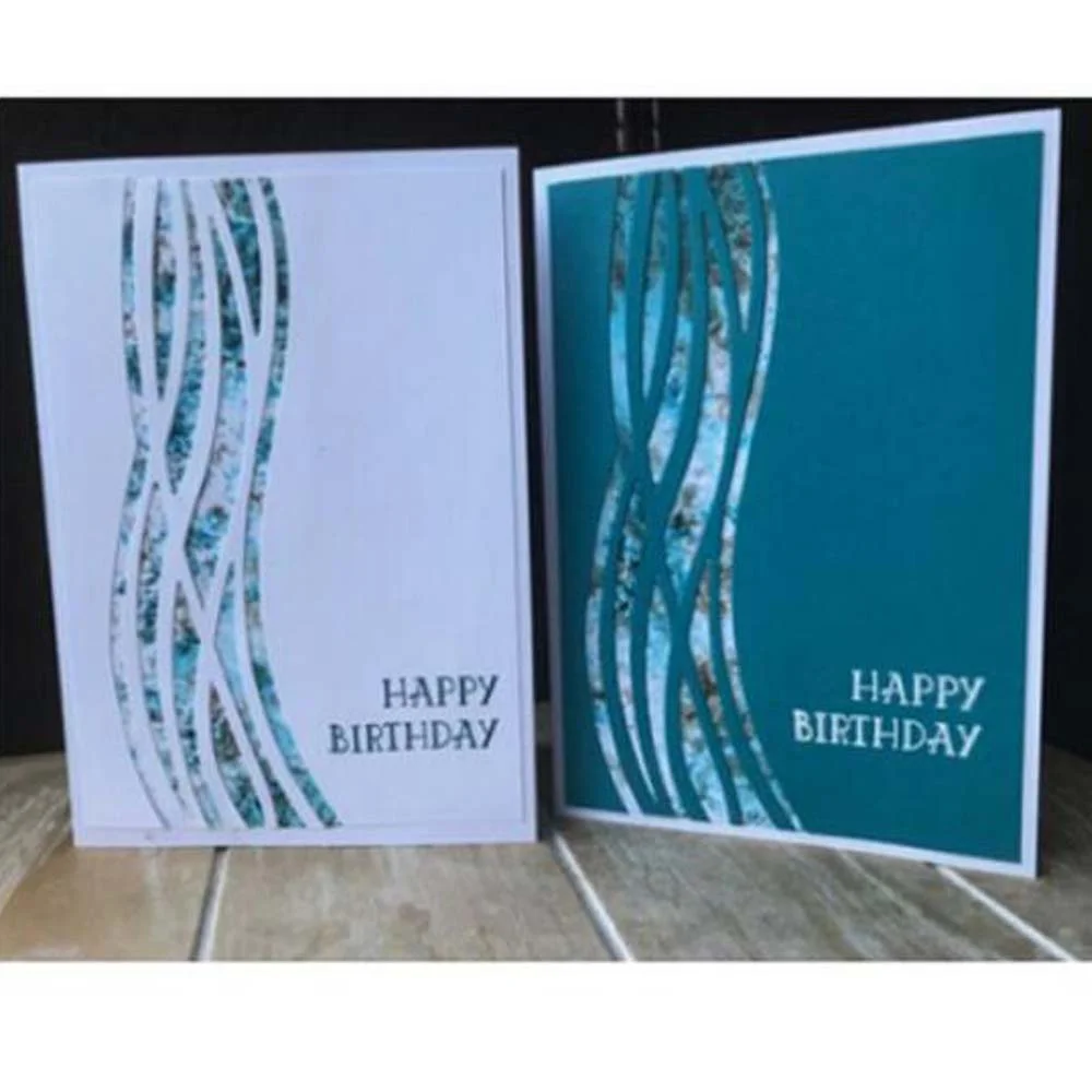 Nigikala Cutting Dies Scrapbooking Wavy Line Border Embossing Stencil Handcraft Embossing Die Stencil Album