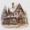 Christmas Cabin-18CT Counted Cross Stitch 35*35cm/13.78*13.78in