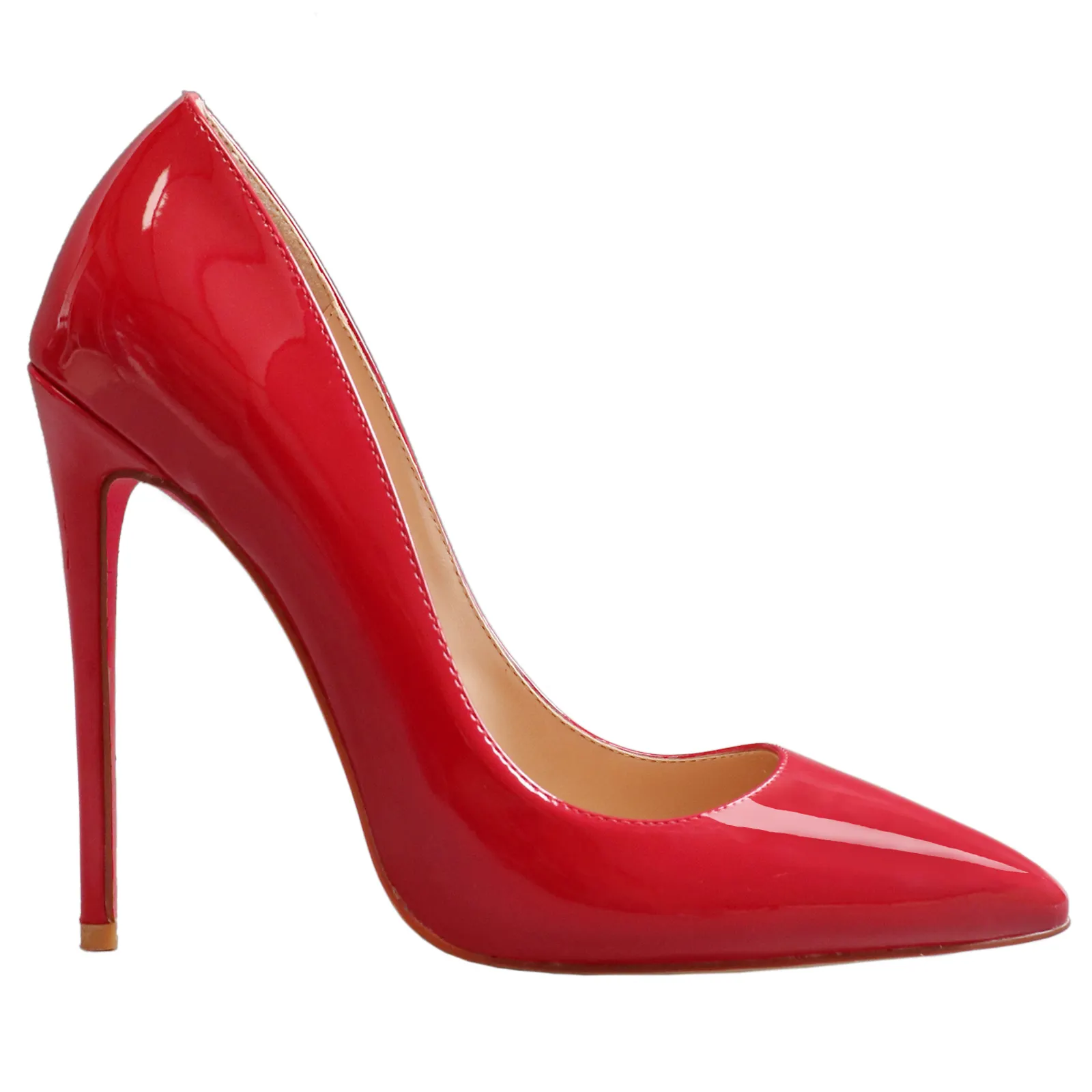 120mm Women's Party Wedding Heels Red Patent Pumps-vocosishoes