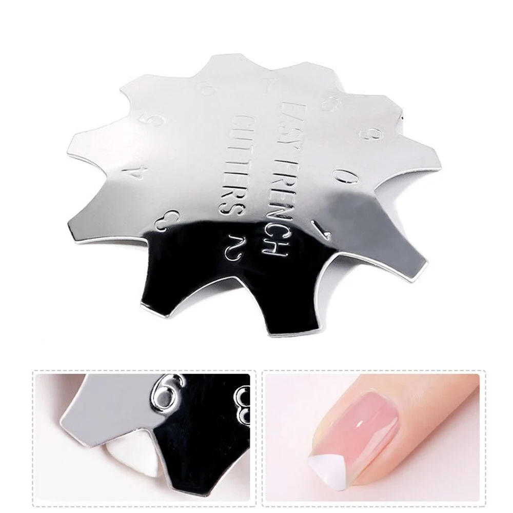 Pro 9 Sizes Easy French Smile Cut V Line almond Shape Tips Manicure Edge Trimmer Nail Cutter Acrylic Pink White French Nails-Nail Inspo