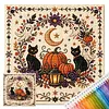Halloween 18CT 2 Strands DIY Stamped Cross Stitch Kit for Adult 30x30cm tapestrymarket
