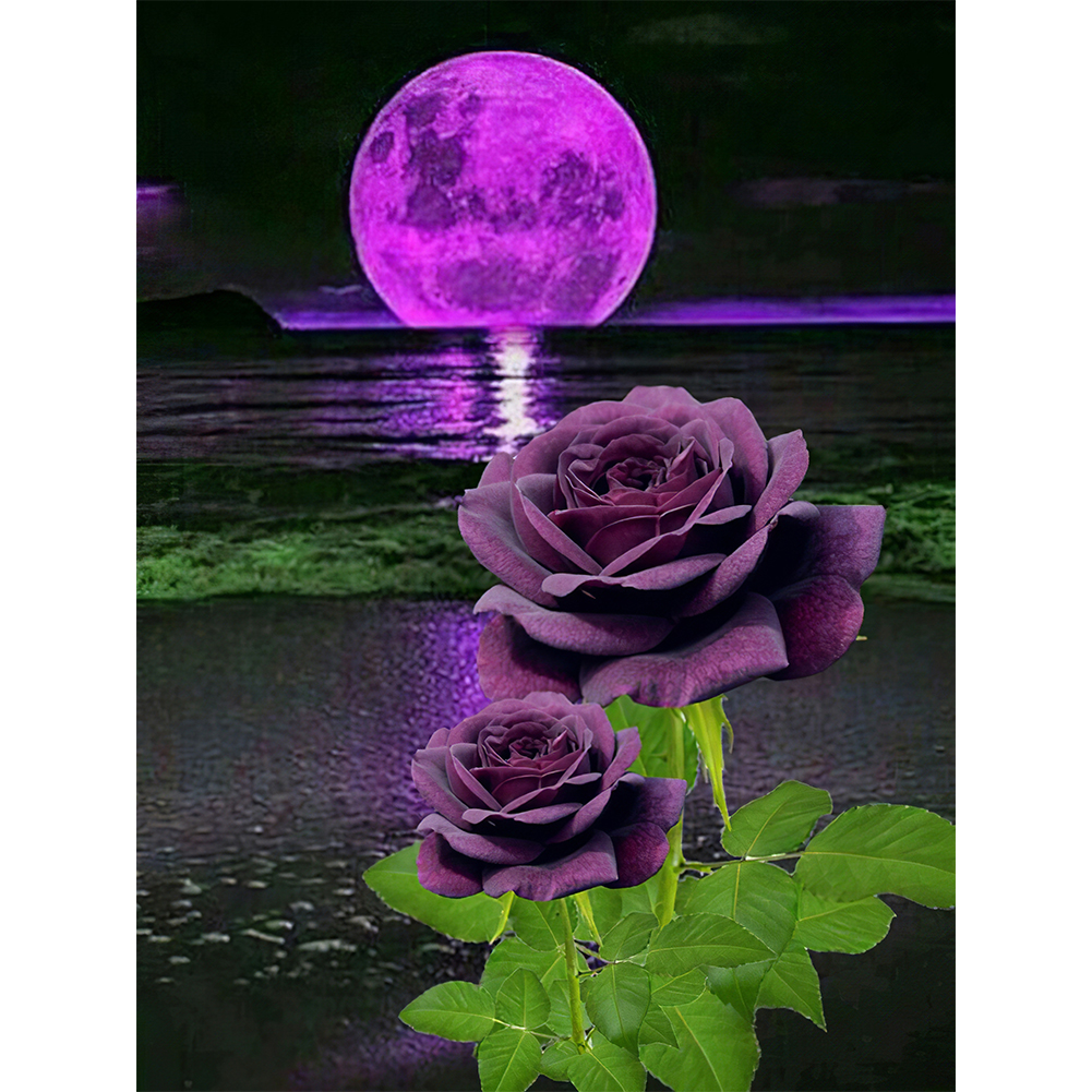 Гиф цветы розы луномсвете