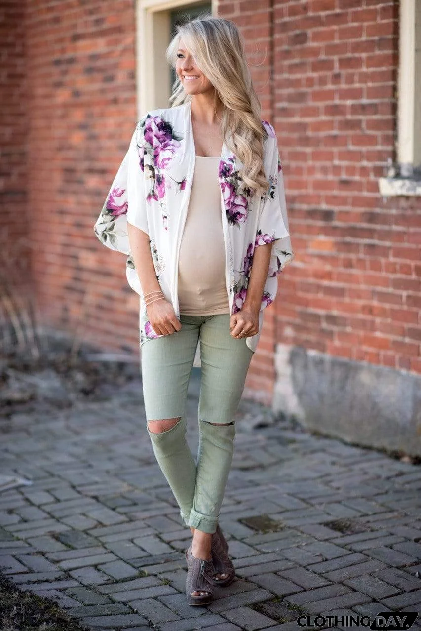 Bohemia Flower Print Summer Beach Women's Cardigan Loose Chiffon Coat