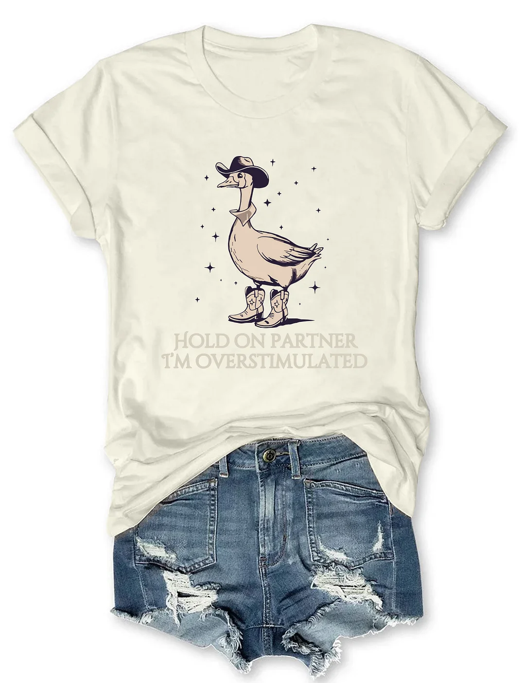 Hold On Partner Im Overstimulated T-shirt