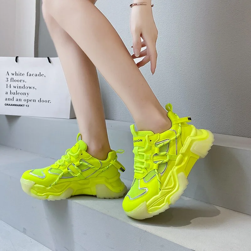 Sneakers Woman Casual Shoes Basket Femme Fashion Breathable Thick Bottom Ladies Trainers Platform Shoes Chunky Sneakers Women