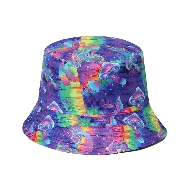 Women’s Hip-hop Bear Printing Flat Eaves Bucket Hat