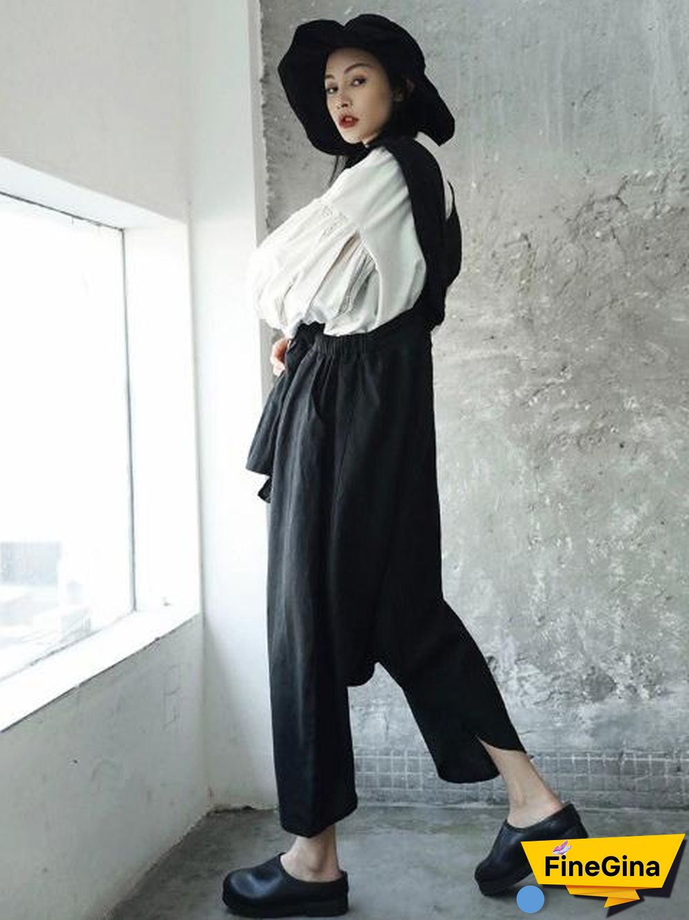 Solid Linen Loose Harem Pants