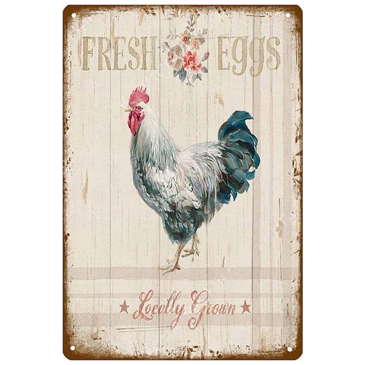 Poulet Jeek - enseignes en étain vintage / enseignes en bois - 7.9x11.8in & 11.8x15.7in