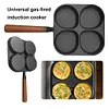4 Hole Omelet Pan Nonstick Frying Grill Pan for Burger Egg Ham Pancake Cookware