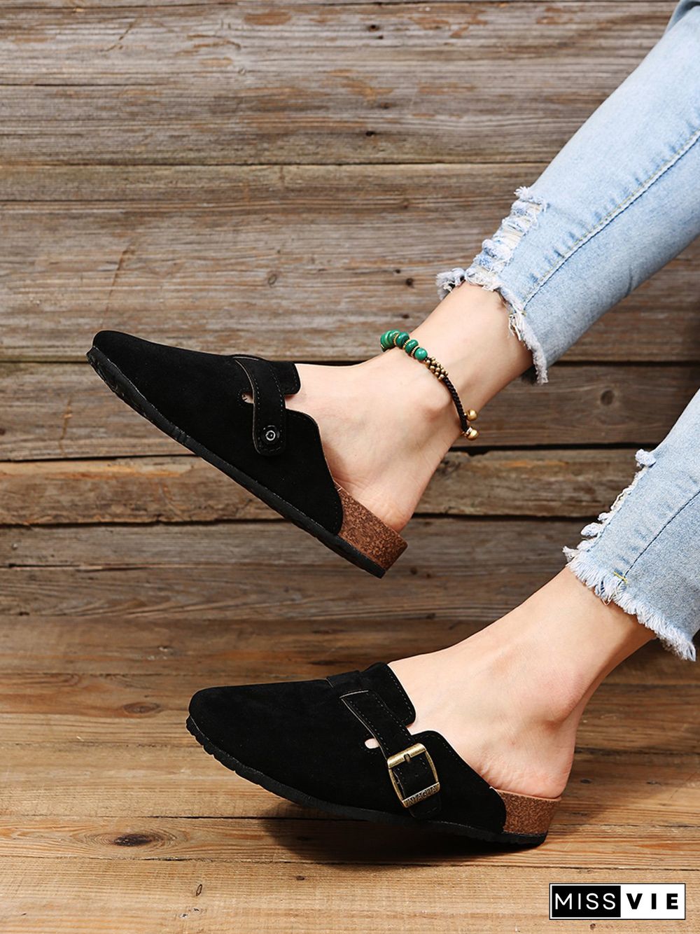 Solid Color Vintage Casual Mules