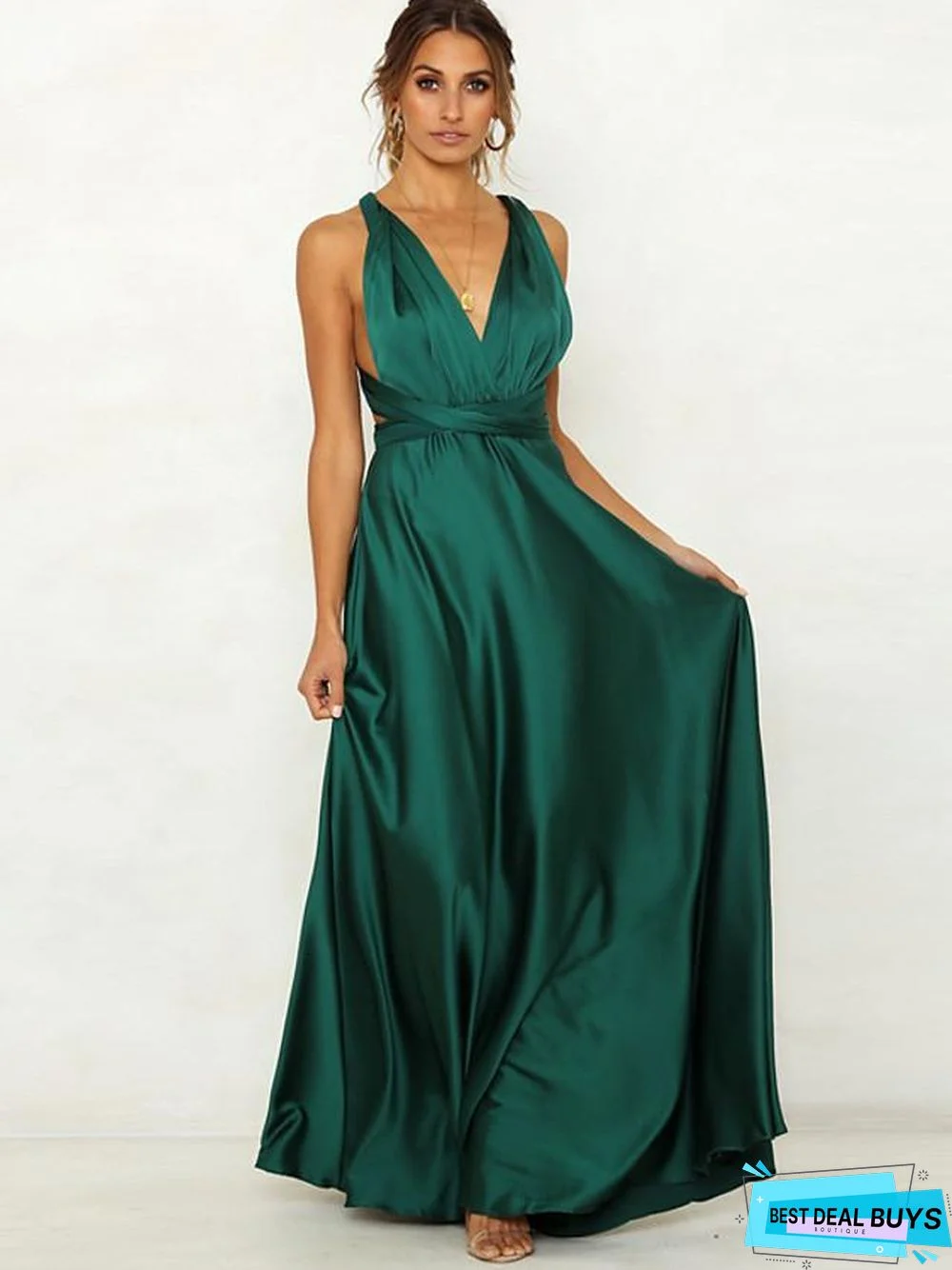 Women's Sheath Dress Maxi long Dress Sleeveless Solid Color Backless Summer Hot Sexy Blushing Pink Green