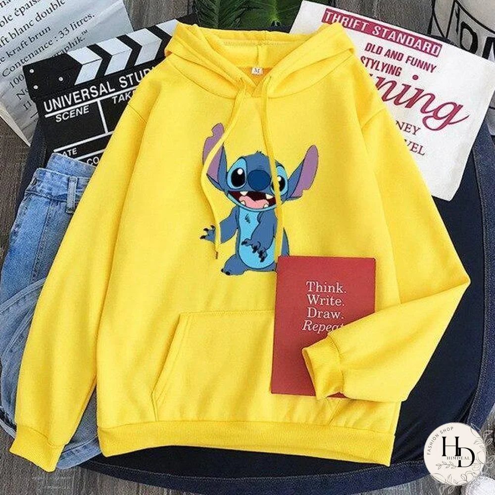 New Hoodie Sweatshirt Women Oversized cartoon Stitch Hoodie couple shirt versatile Sweatshirt Winter Long Sleeve Tops Hoodies
