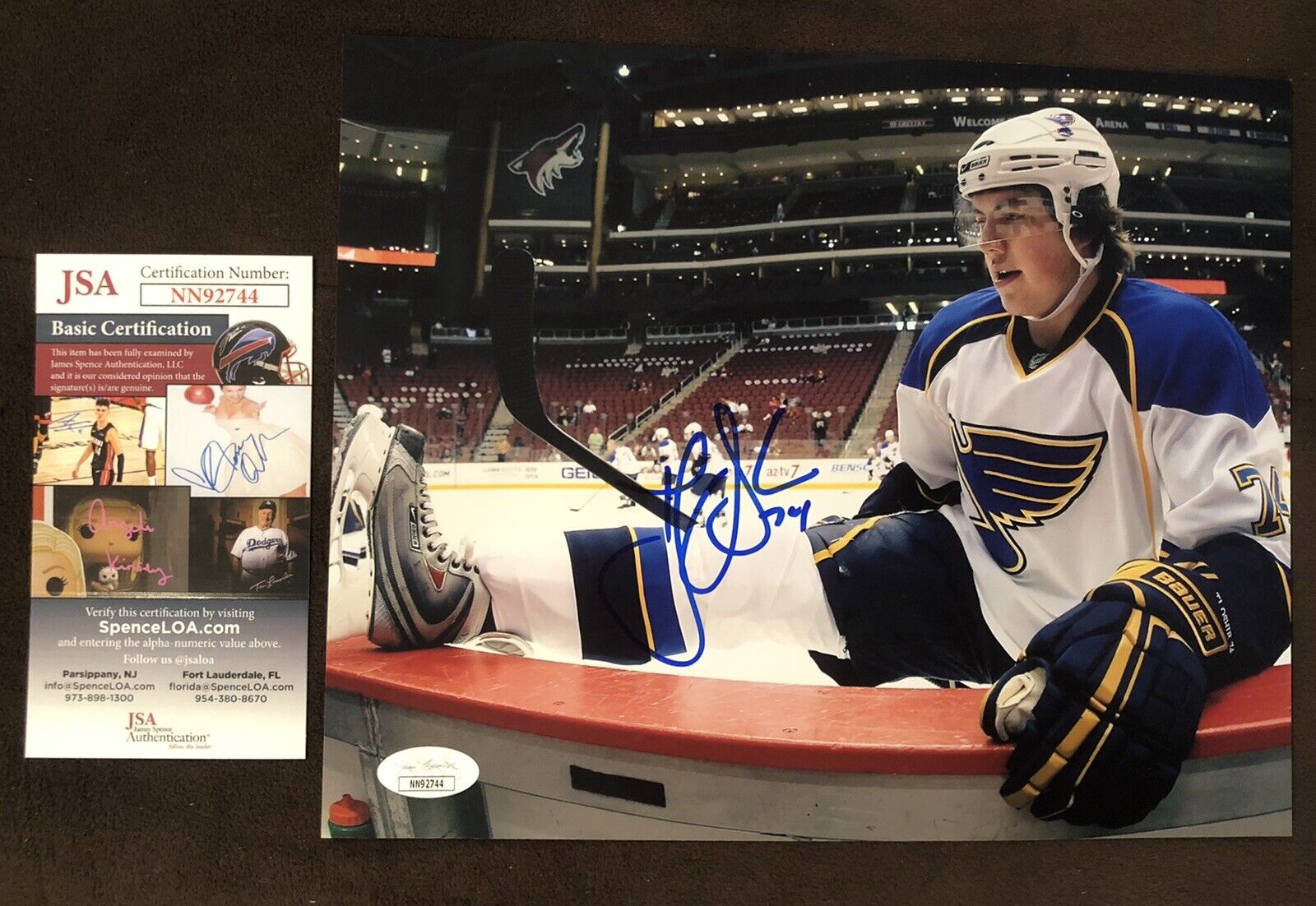 T.J. Oshie SIGNED 8X10 Photo Poster painting JSA Certificate St. Louis Blues Washing Capitals