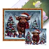 Christmas Highland Cow-14CT Stamped Cross Stitch 50*40cm