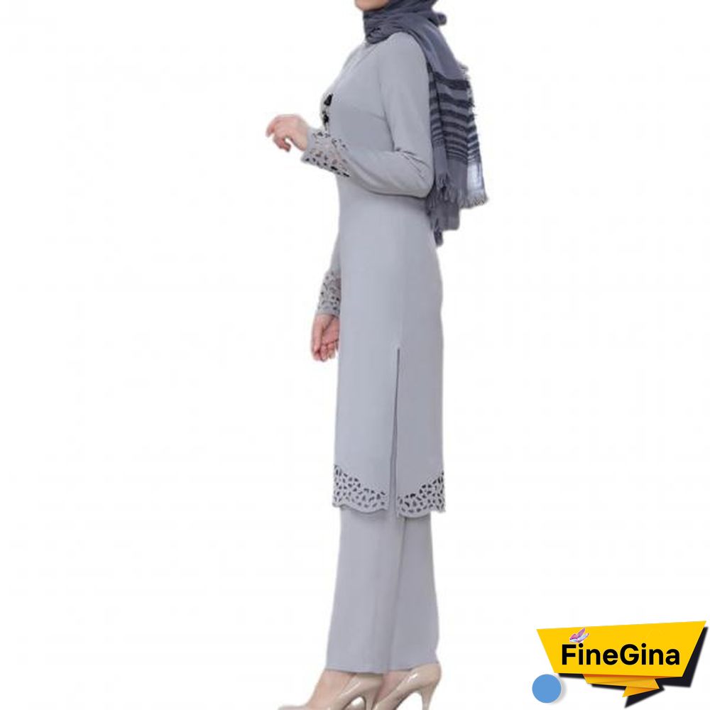 Robe Pants Outfits Chic Solid Color Two Piece Set Set