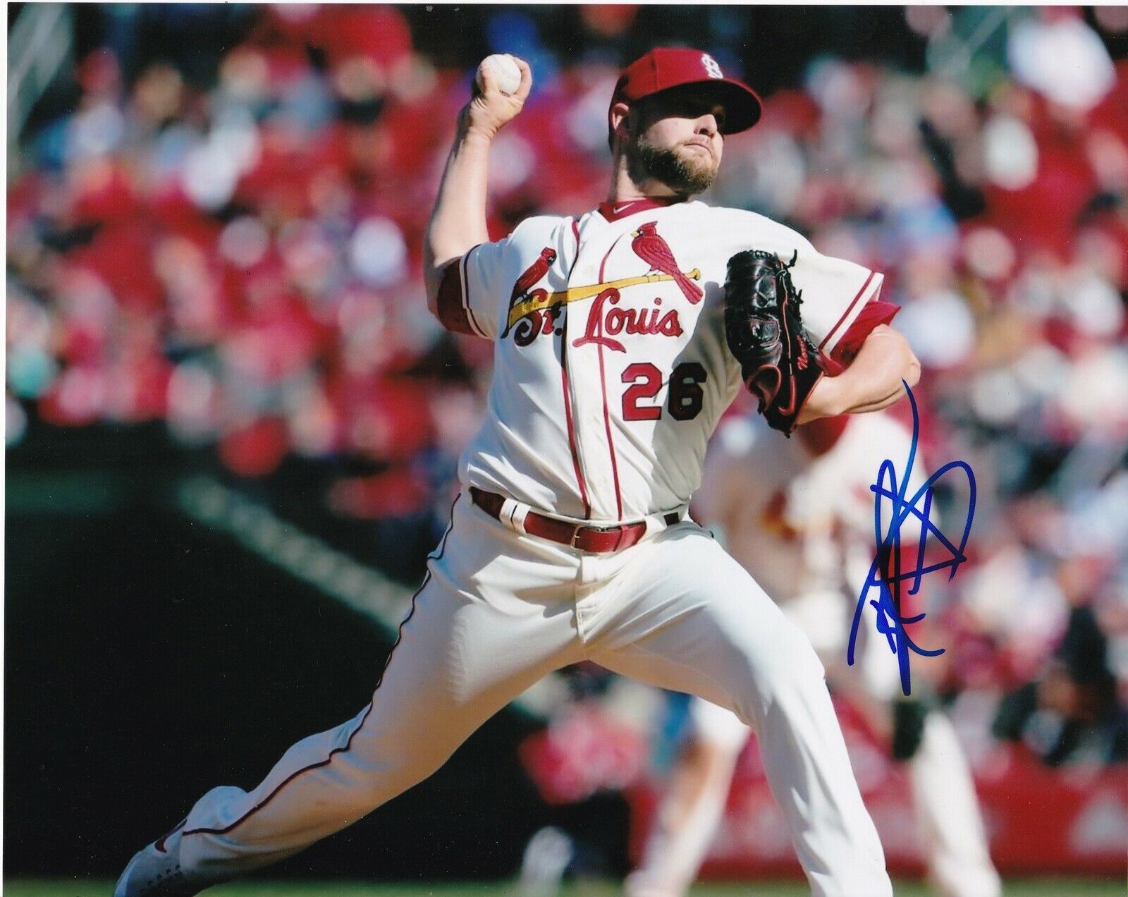 BUD NORRIS ST. LOUIS CARDINALS ACTION SIGNED 8x10