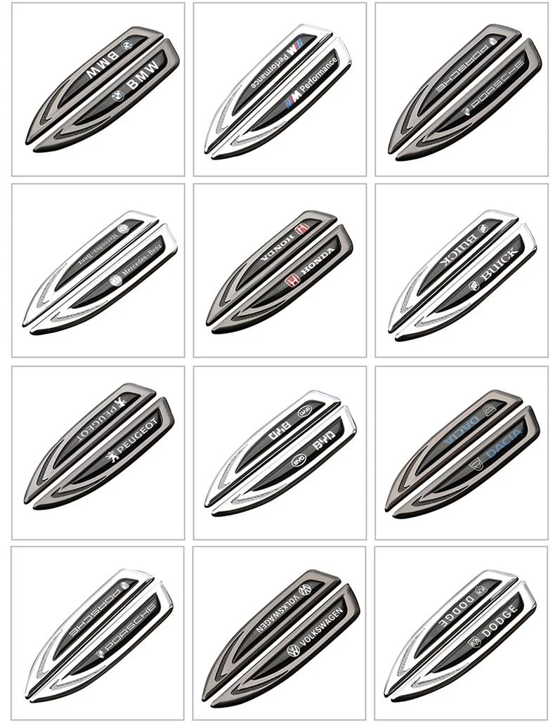 3D streamlined body side logo decoration (2 pieces)