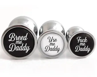 Breed me daddy Ddlg butt plug set for daddy Dom. Butt plugs for BDSM play  time. Fuck me, use me, breed me anal sex toy set for anal play