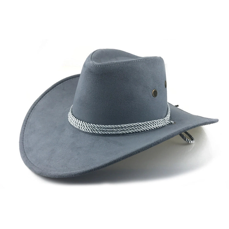 Western Denim Hat Men’s Double-sided Suede Large Brim Sun Hat Women’s Riding Hat Grassland United States