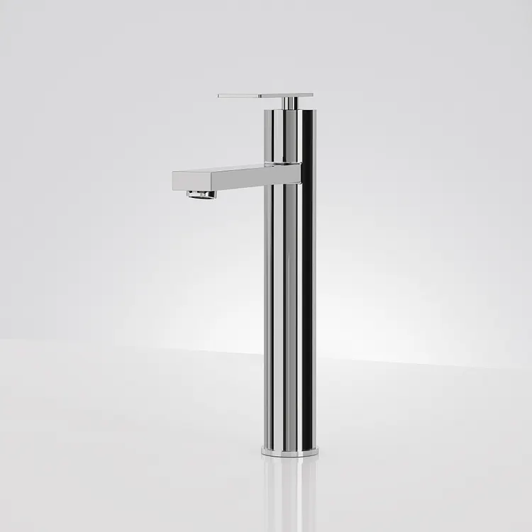 EVERSTEIN Elegant Bathroom Vessel Sink Faucet in Polished Chrome, 12" H