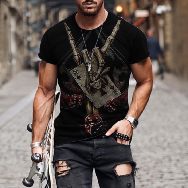 Men's Fashion Tactical Crew Neck Printed T-shirt / [viawink] /