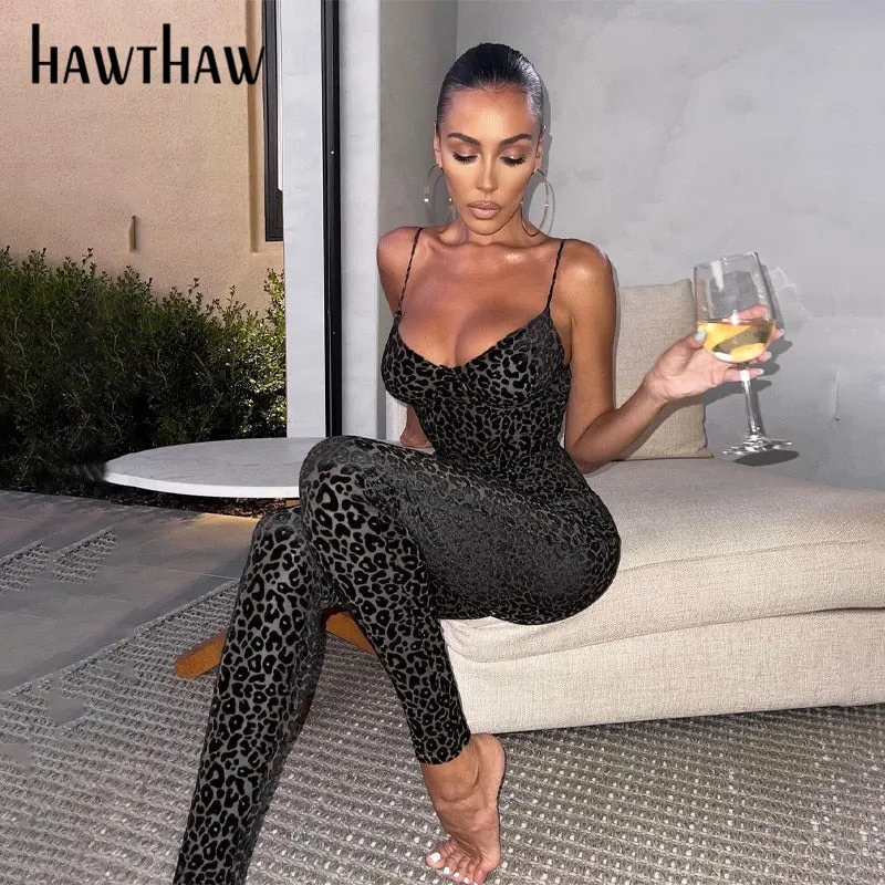 Hawthaw Women Summer Sleeveless Bodycon See Through Bodycon Black One Piece Jumpsuit Overall 2021 Female Wholesale Clothes