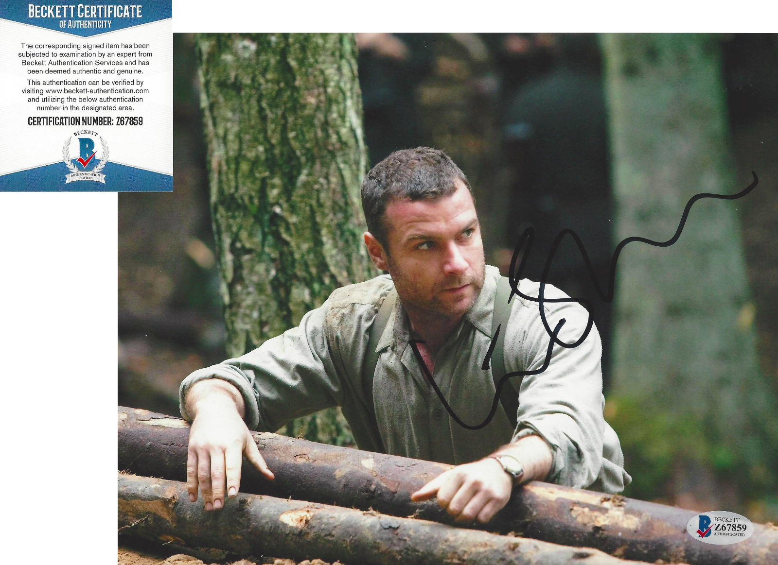 LIEV SCHREIBER SIGNED 'DEFIANCE' 8x10 MOVIE Photo Poster painting ACTOR BECKETT COA BAS