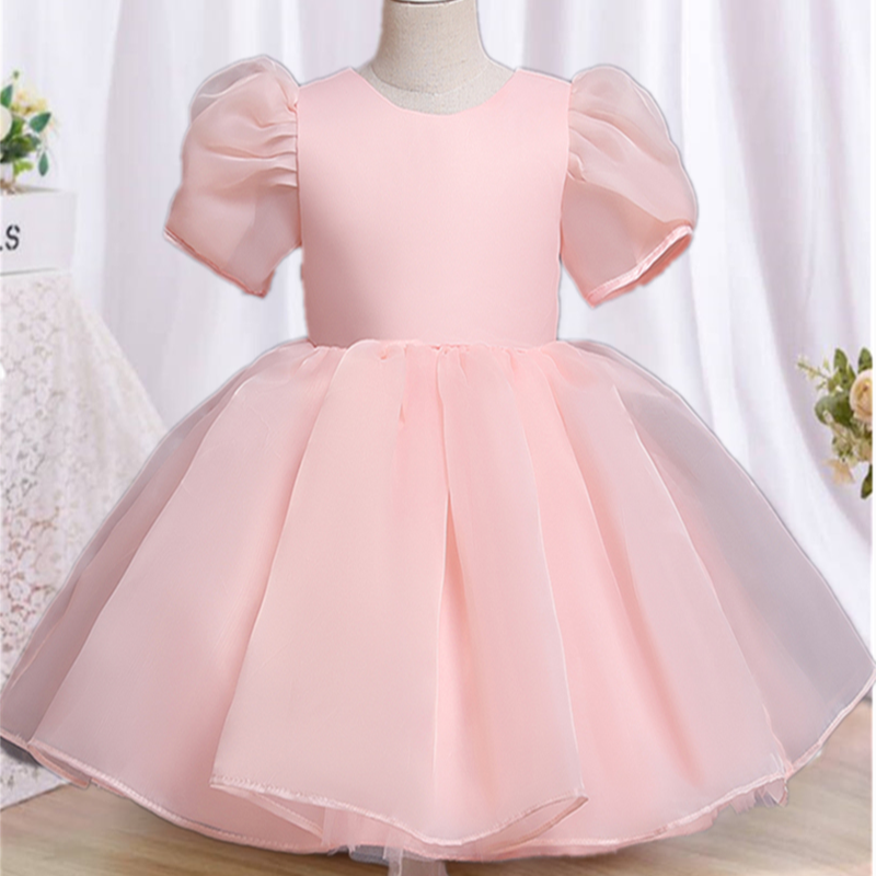 Girls Wedding Party Tutu Dress Evening Formal Dress Kids Dresses For Girls Flower White Baptism Birthday Ball Gown Baby Clothes