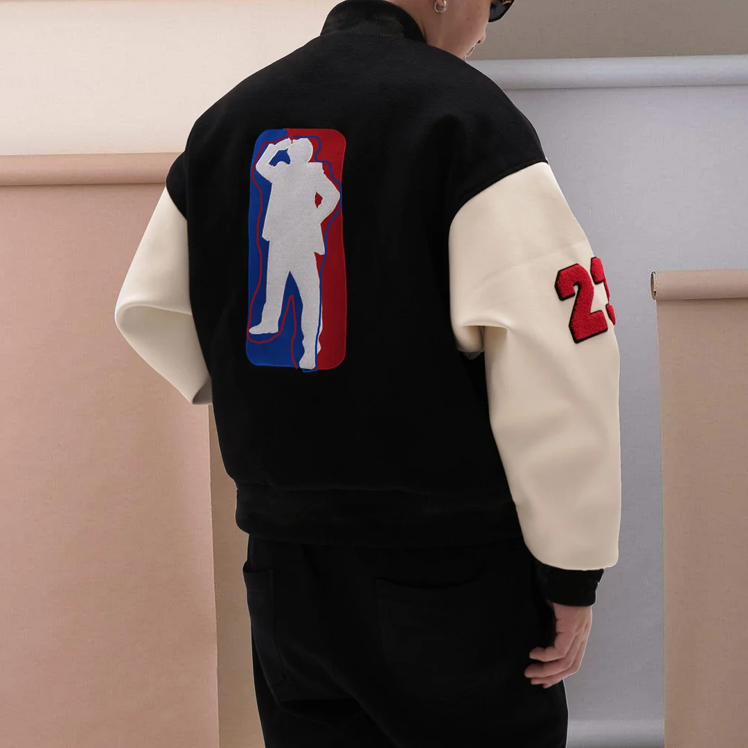 Tide brand pattern retro street style baseball uniform warm jacket