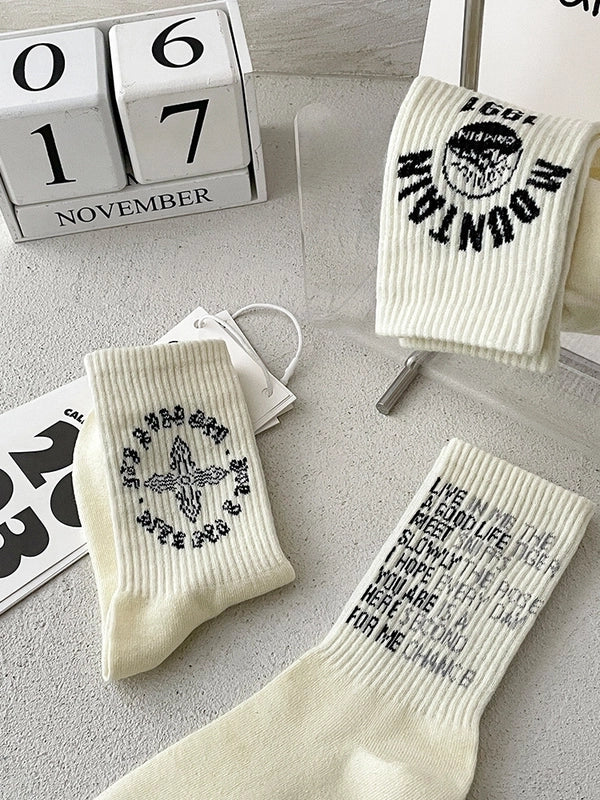 Socks Men’s Mid-calf Socks Spring And Summer Thin Cotton Socks Long Breathable Sweat-absorbent Retro Men’s Sports Autumn And Winter