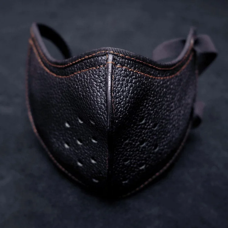 PU Leather Outdoor Riding Windproof Dust Mask