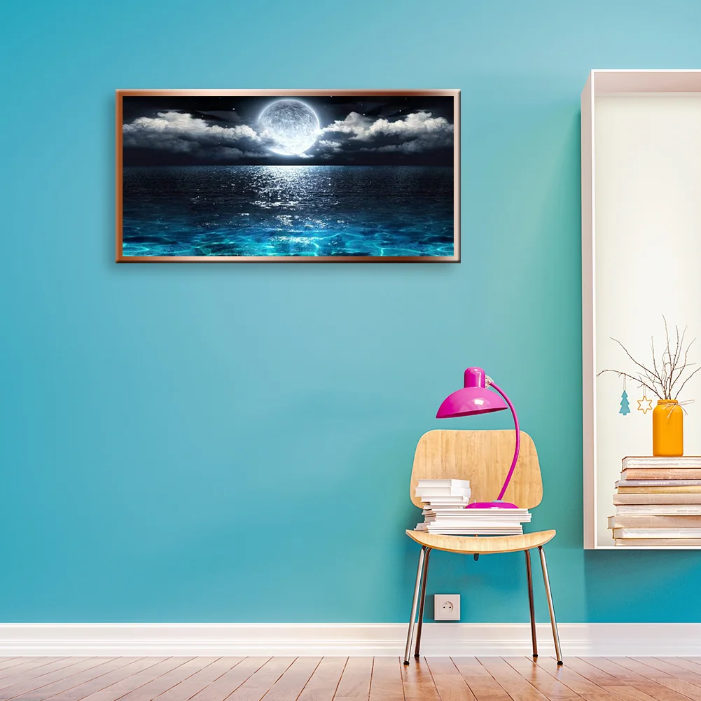 Diamond Painting - Full Round Drill - Sea Moon(80*40cm)