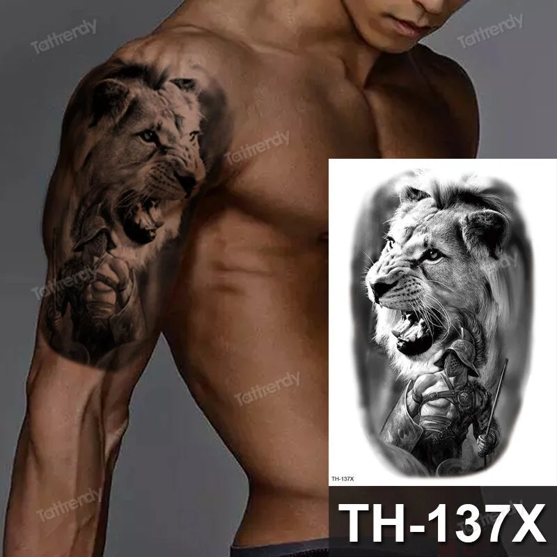 DIY Forest Design Waterproof Fake Temporary Tattoo Wolf Sexy Women Body Art Arm Tattoos Paper For Men Boys Girls Tatoo Large Big