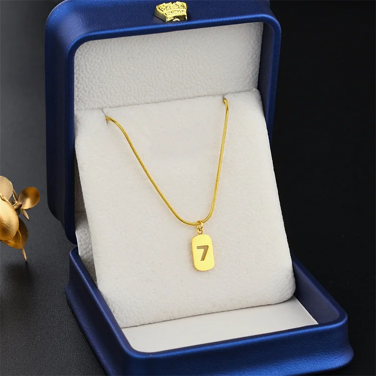 Titanium steel snake bone chain lucky square brand hollow number 7 necklace trendy female ins temperament wholesale collarbone chain new style_ viptrois