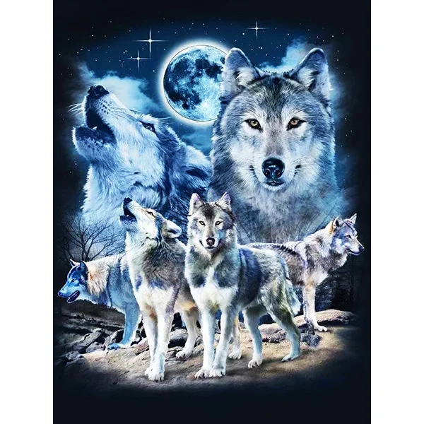 Diamond Painting - Full Round/Square Drill - Indians Or Wolf(30*40 - 50*60cm)