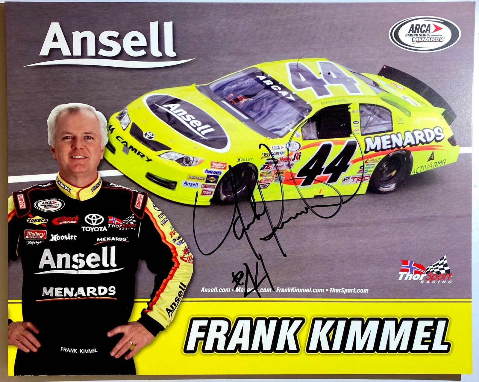 Frank Kimmel Signed 8x10 Photo Poster painting Stock Car Racing ARCA Series Autograph Auto