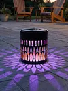 Solar Elegant Flower Wall Lights Waterproof Decorative Pathway Light 7-Color Changing Metal Projector Lamps for Backyards/Patio/Porch
