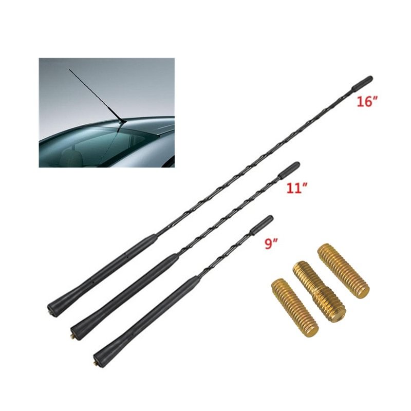 9/11/16 Inch Universal Car Roof Mast Whip Stereo Radio FM/AM Signal Aerial Amplified Antenna Mast Whip For VW BMW Mazda Toyota