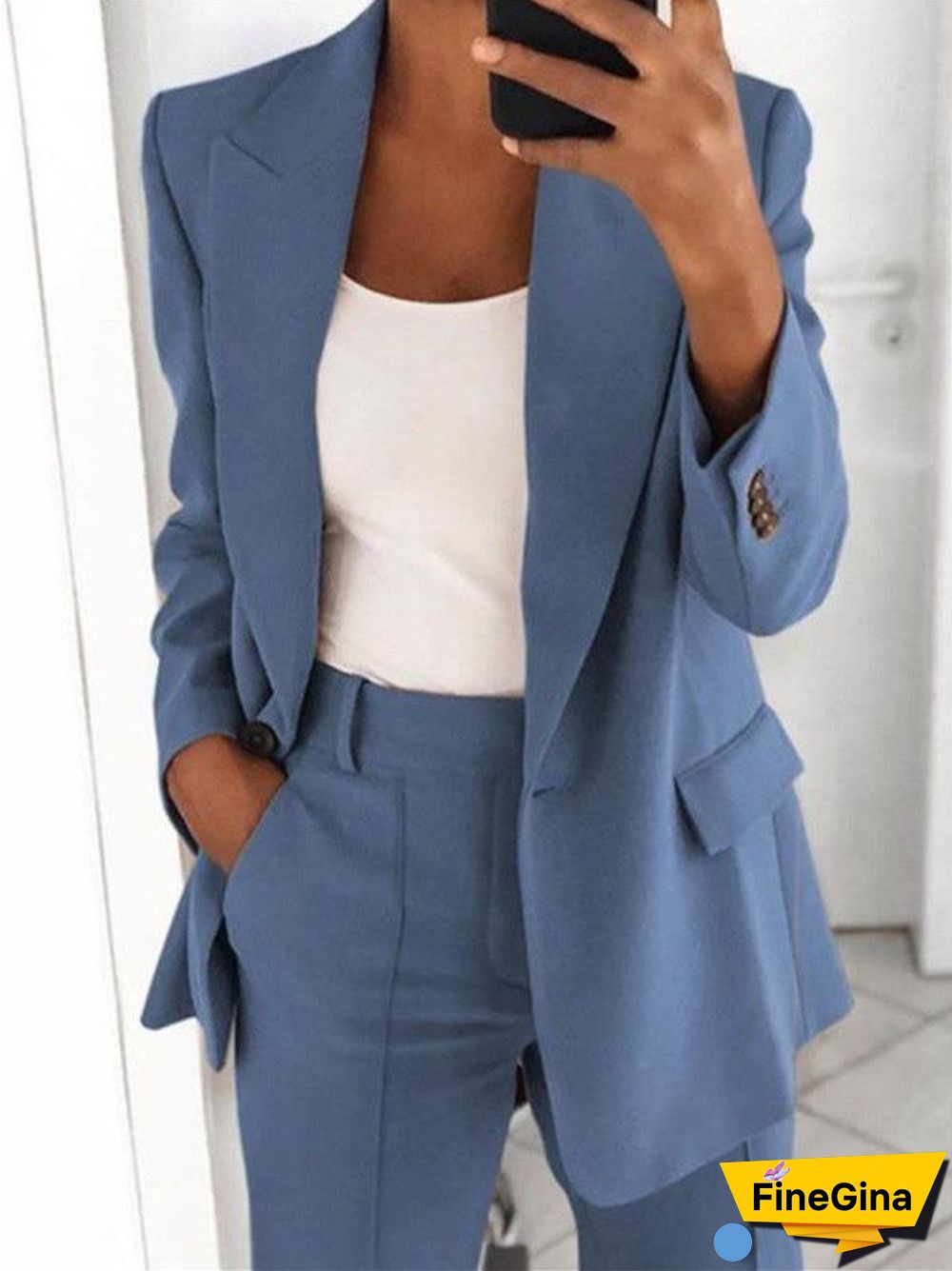 Boyfriend Women's One Button Blazer Suit Jacket