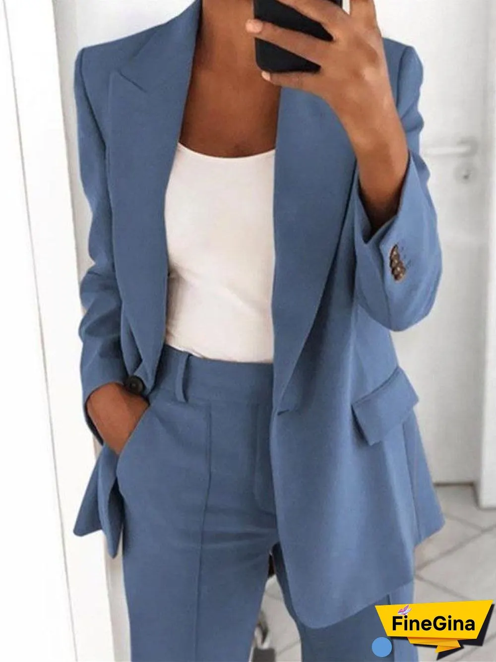 Boyfriend Women's One Button Blazer Suit Jacket