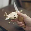 Purely handmade whale-shaped basswood wooden fish-knocking Buddhist decompression artifact