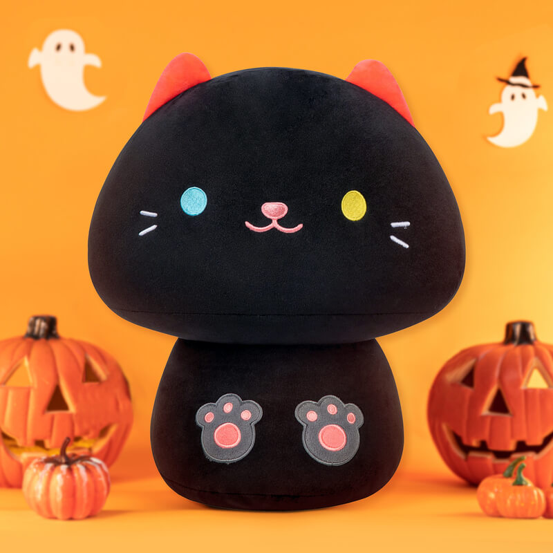 Mewaii™ Black Cat Kawaii Mushroom Stuffed Animal Plush Squishy Toy