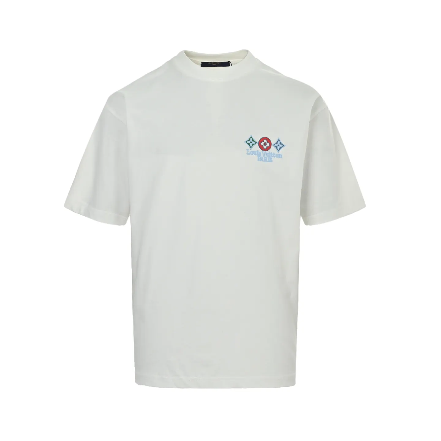 White Embroidered T-Shirt Front View