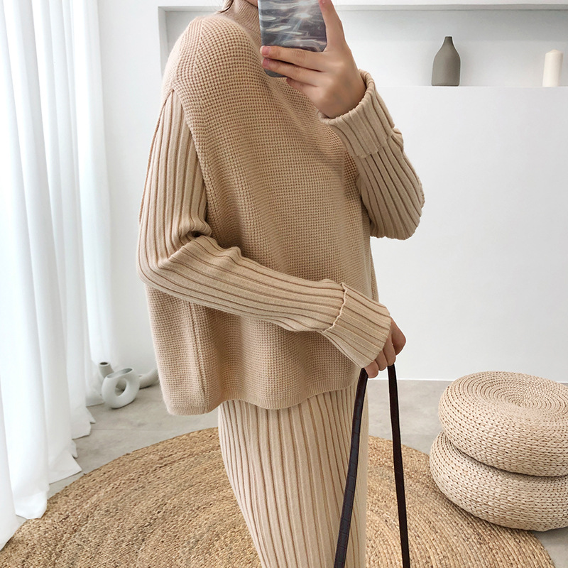 Rotimia Split Knitted Sweater Two-Piece Dress
