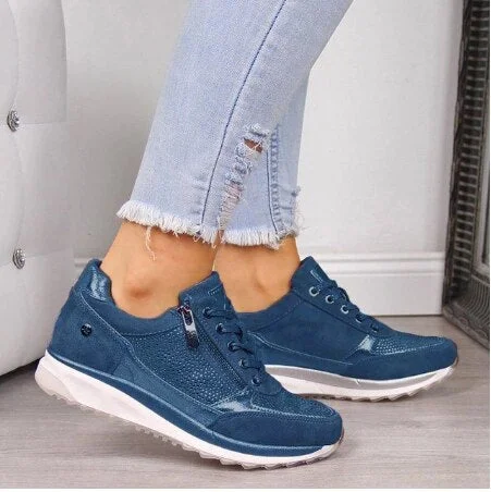 New Fashion Women's Sneakers Leopard Print Leather Thick Bottom Increased Sneakers Casual Comfortable Sports Shoes For Ladies