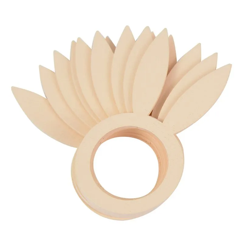 10pcs Bunny Ears Napkin Rings Holder Wooden Happy Easter Home Table Decoration Rustic Wedding Party Hotel Restaurant Supplies